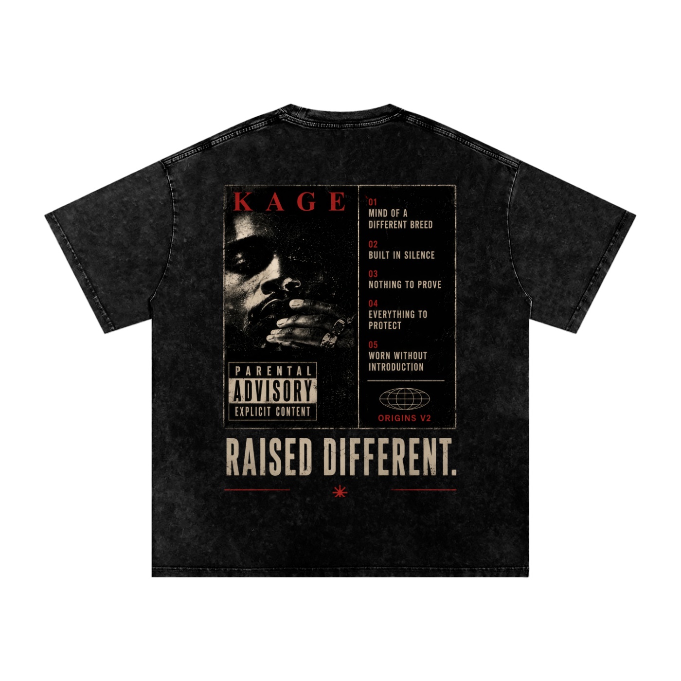 ORIGINS V2 - RAISED DIFFERENT - BLK WASHED - Image 2