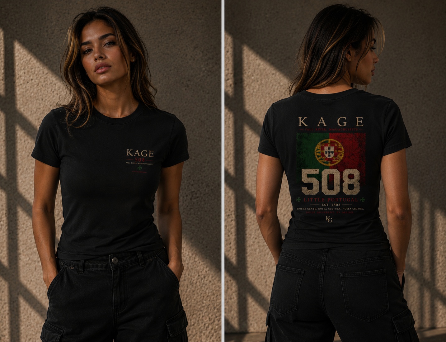 Women's Crewneck - Little Portugal - BLK - Front View